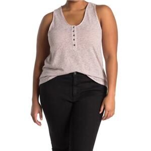 NWT Melrose and Market Women's White Red Fire Striped Tank Top Size S